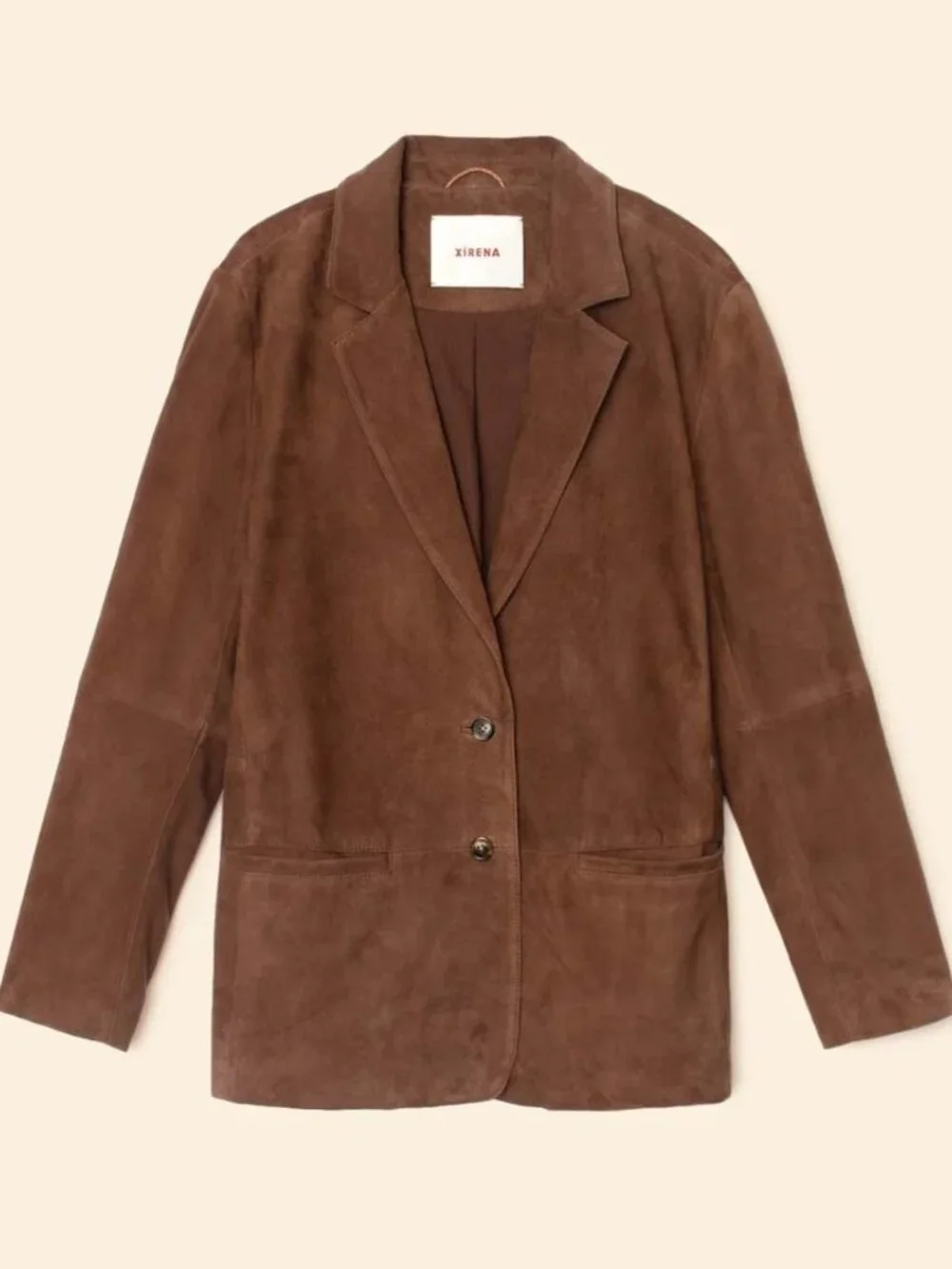 XiRENA Elodie Blazer in Marron Brown Goat Suede - Women's Size XS